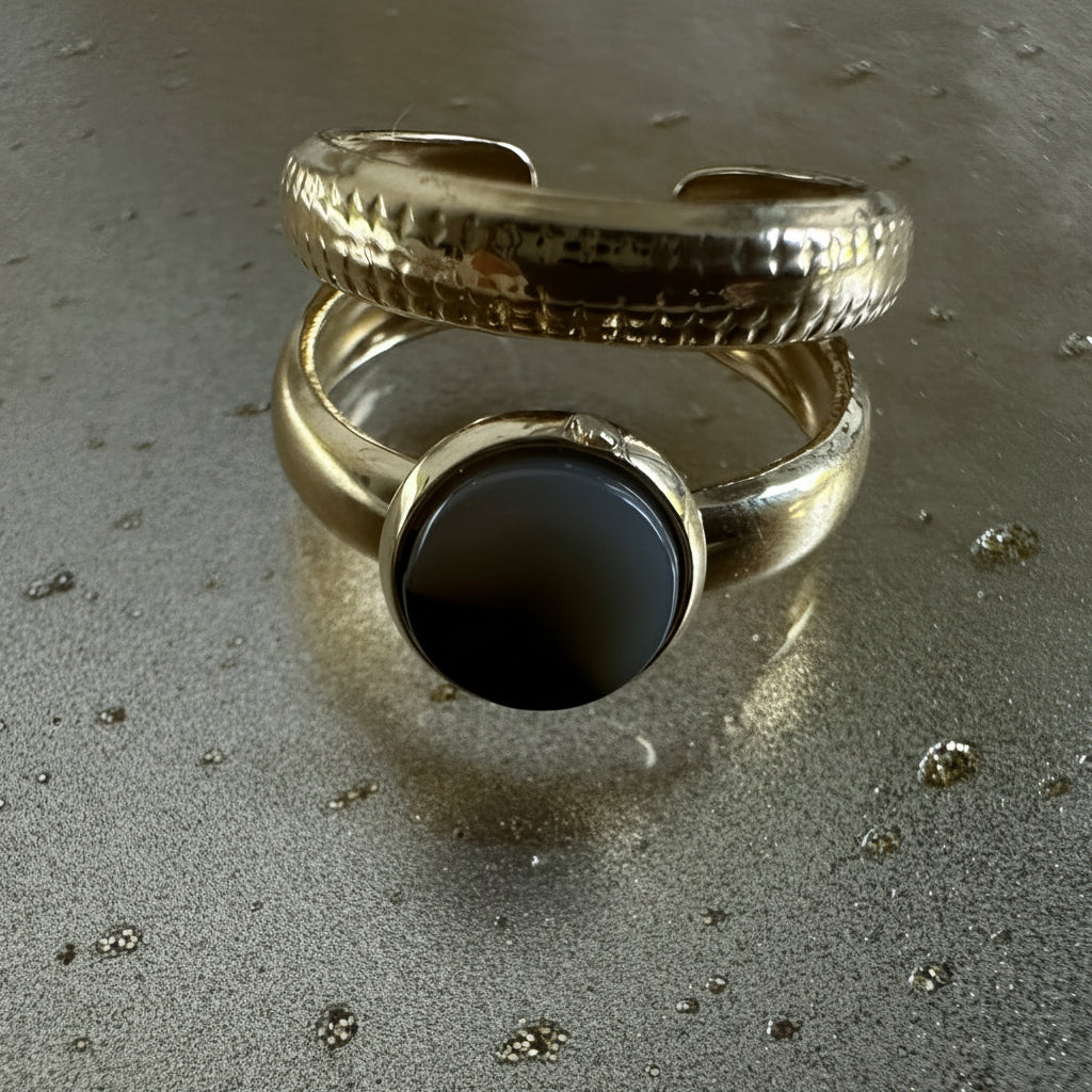 Quiet Anchor adjustable ring gold-tone ring – alternate view