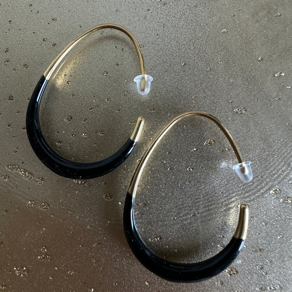 Band & Snap Earrings in Black – gold-tone earrings by The Basics