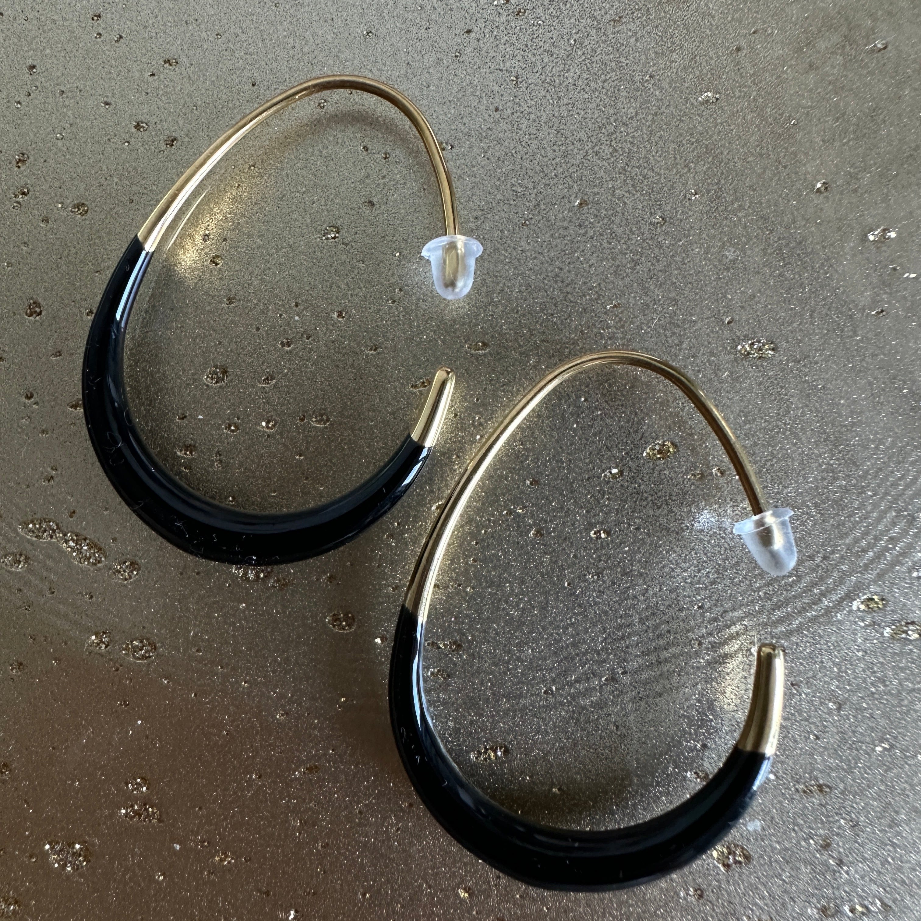 Band & Snap Earrings in Black – gold-tone earrings by The Basics