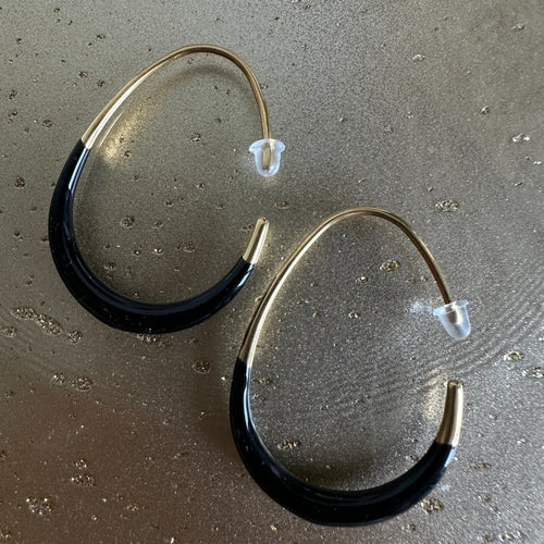 Band & Snap Earrings in Black – gold-tone earrings by The Basics