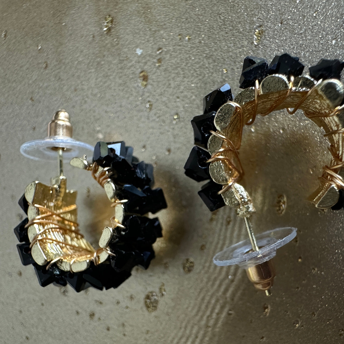 Noir Earrings gold-tone earrings – styling view