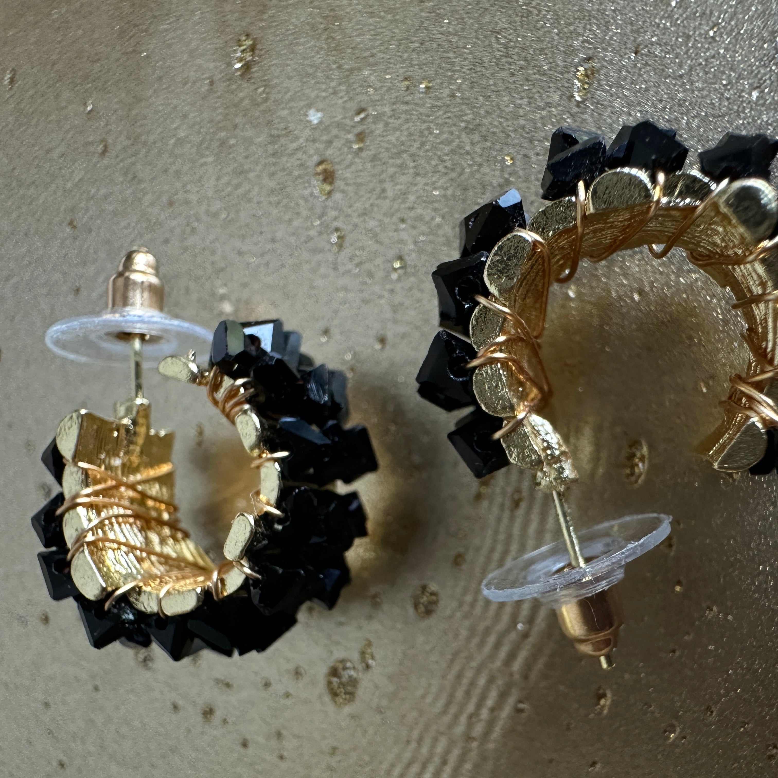 Noir Earrings gold-tone earrings – styling view
