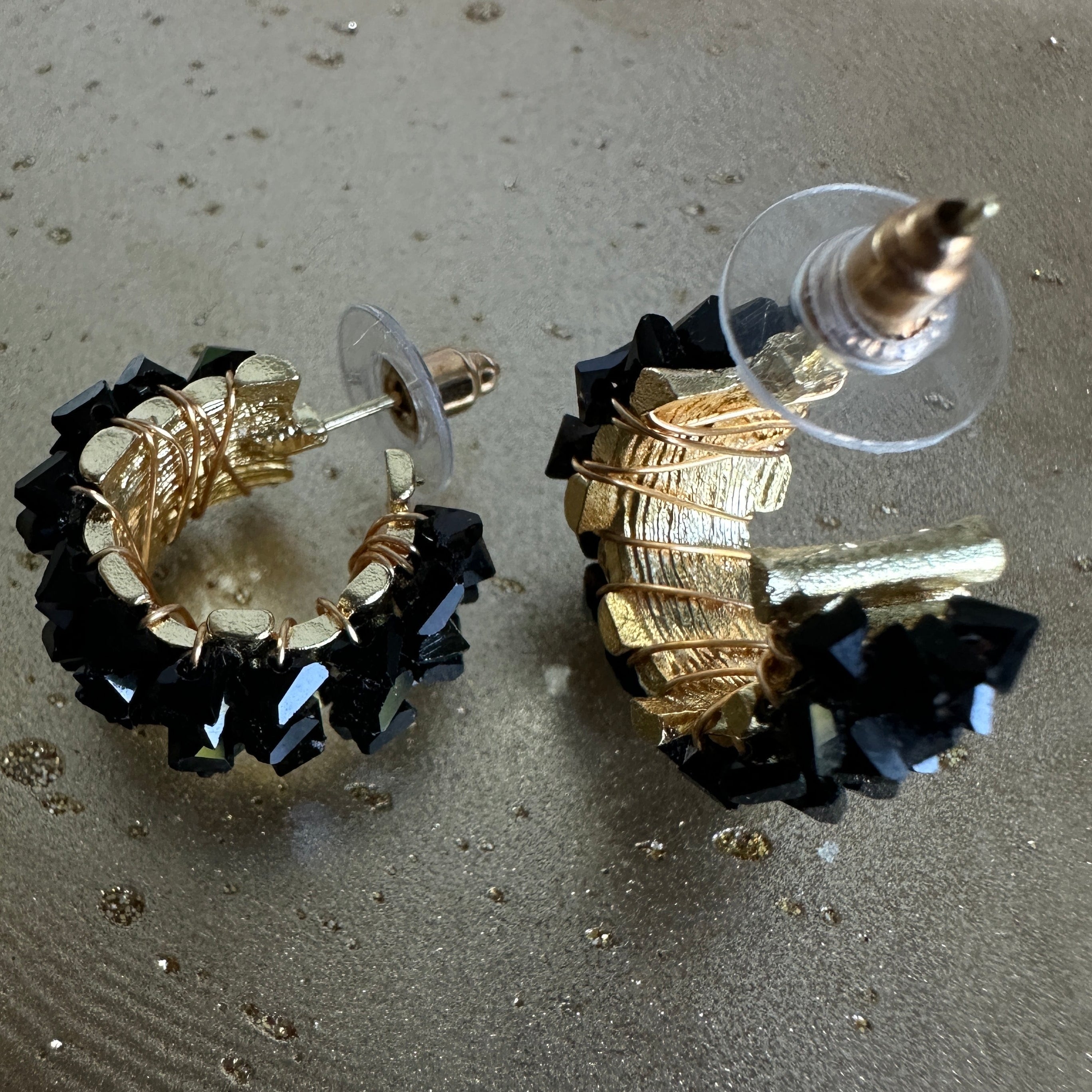 Noir Earrings – gold-tone earrings by The Basics