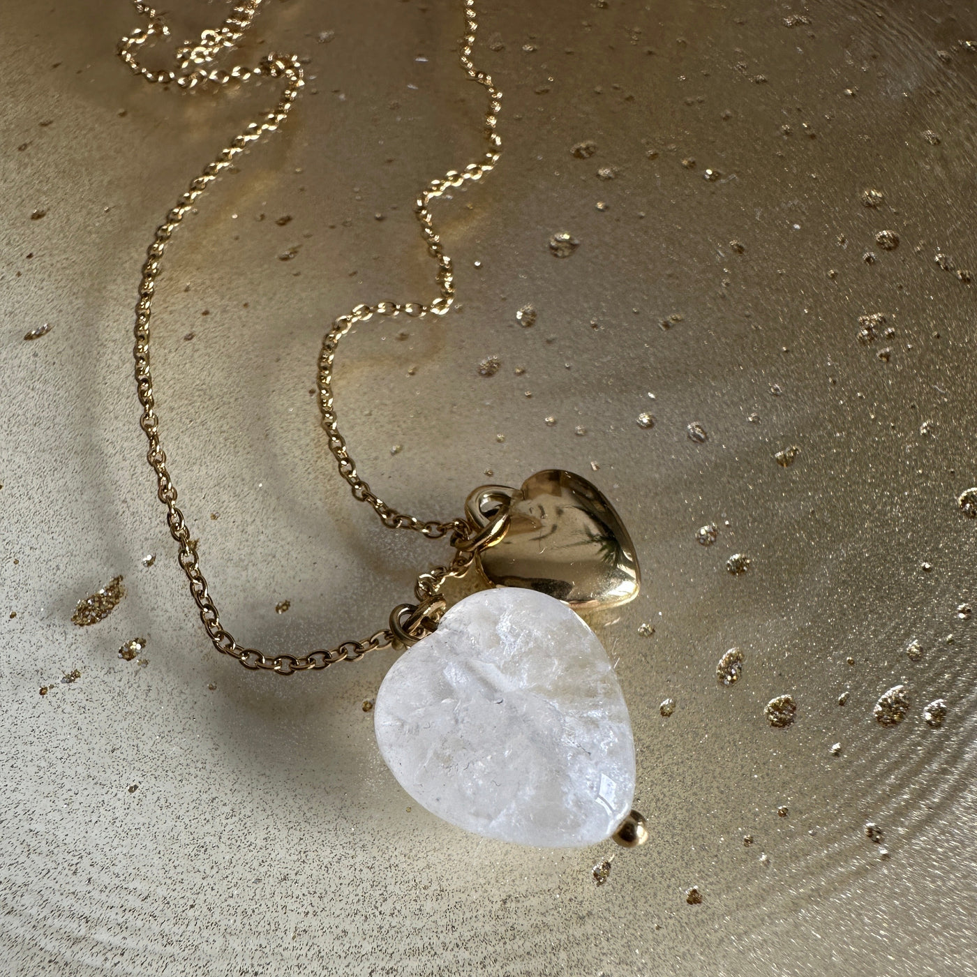Luna Heart Pendant in White gold-tone necklace – alternate view
